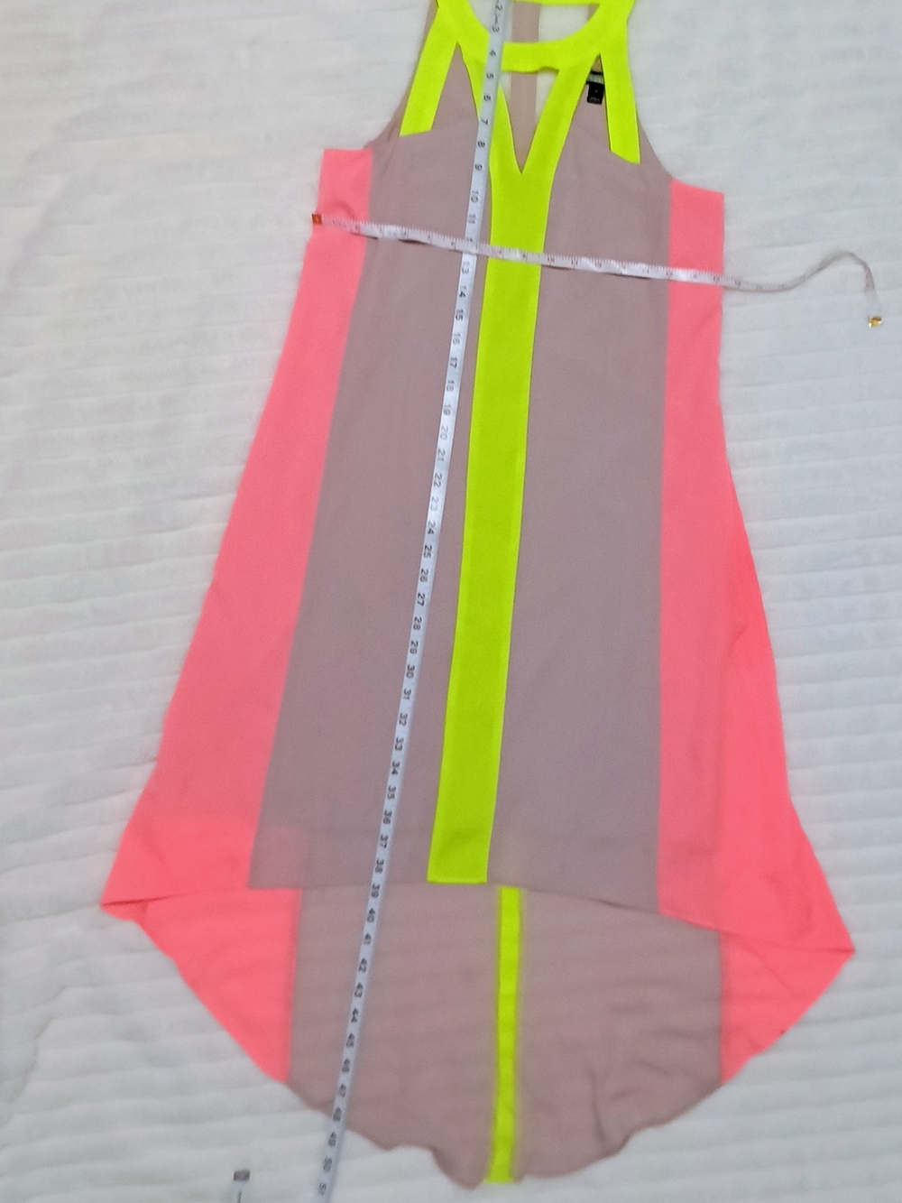 project RUNWAY Neon Pink, Taupe & Lime Racerback Midi Dress